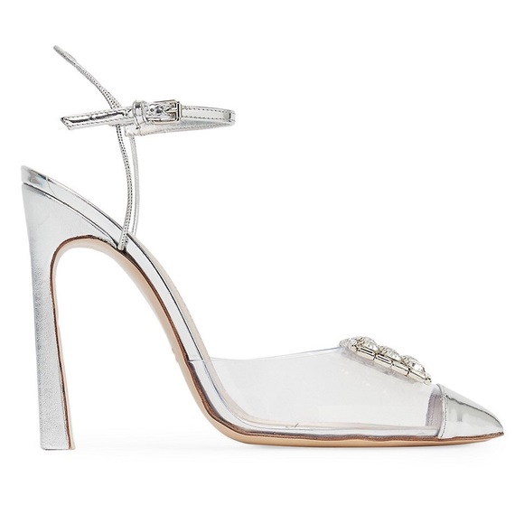 FINAL SALE💐GIAMBATTISTA VALLI crystal embellished pvc ankle-strap pumps 🍀 - Picture 9 of 15